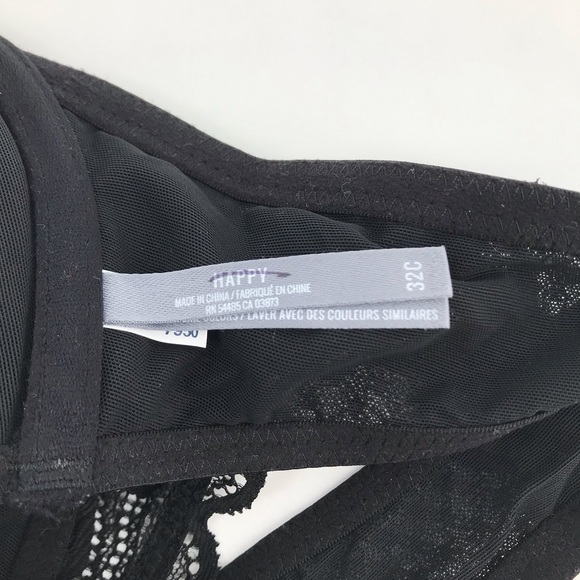 Aerie Happy Black Lace Front Closure Racerback Bra - Picture 6 of 8